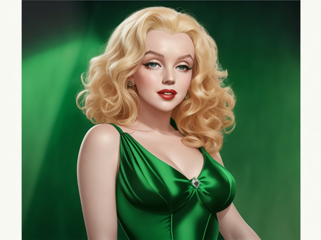 Marilyn Monroe as a Green Lantern