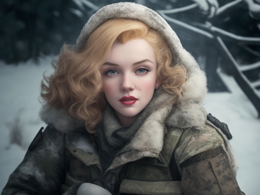 Marilyn Monroe in Snowstorm